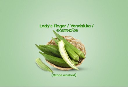 Lady's Finger / Vendakka / വെണ്ടയ്ക്ക - 250gm Pack (Ozone washed)